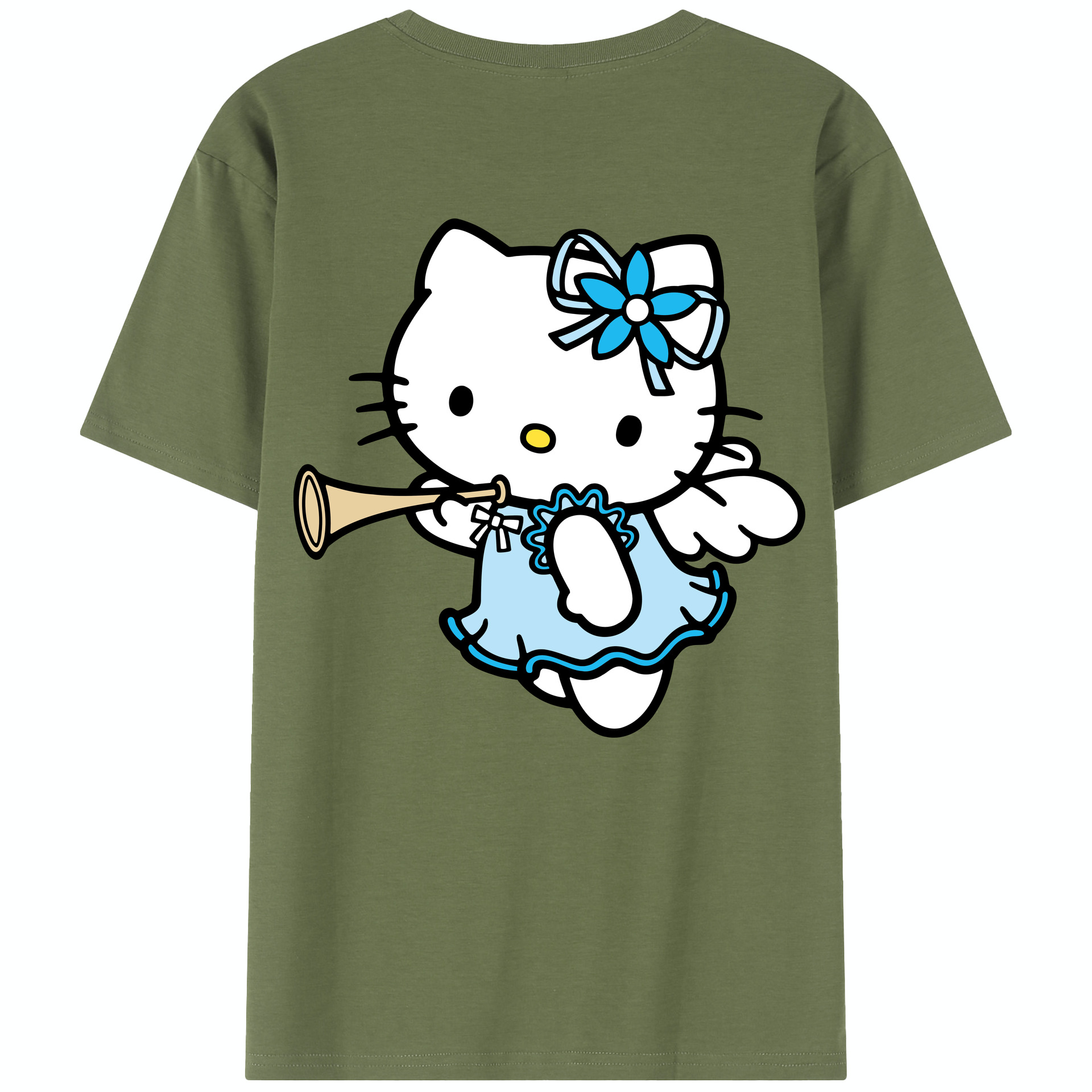 （画像用） Hello Kitty ハローキティ 綿100％半袖Tシャツ（背面プリント）